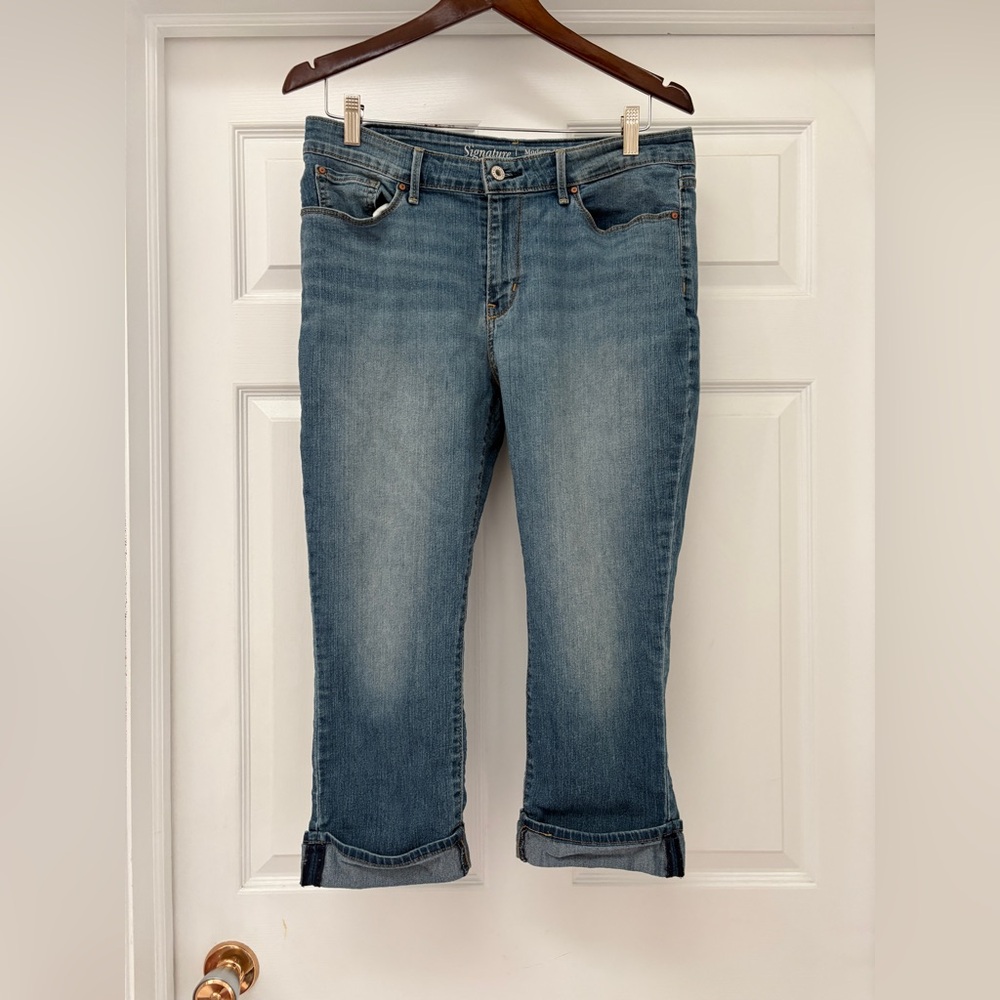 Levi Strauss Signature Women's Cropped Denim Jeans size 12